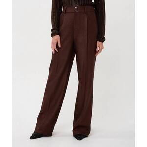 NEW ESQUALO shiny twill trousers in chocolate